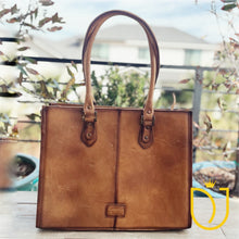 Load image into Gallery viewer, Golden Mustang Quilted Leather Tote Bag