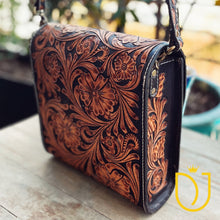 Load image into Gallery viewer, Fallbrook Hand Tooled Leather Crossbody Purse