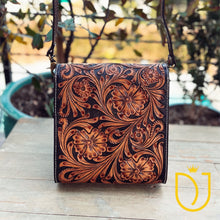 Load image into Gallery viewer, Fallbrook Hand Tooled Leather Crossbody Purse