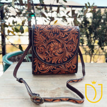 Load image into Gallery viewer, Fallbrook Hand Tooled Leather Crossbody Purse