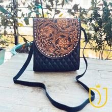 Load image into Gallery viewer, Saddlebag Chic Hand Tooled Leather Crossbody Purse