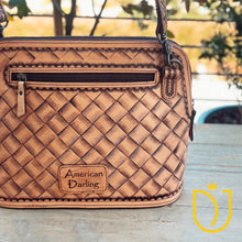 Load image into Gallery viewer, Outlaw Sunset Hand Tooled Leather Crossbody Purse