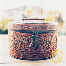 Load image into Gallery viewer, Sun Up Hand Tooled Leather Jewelry Case