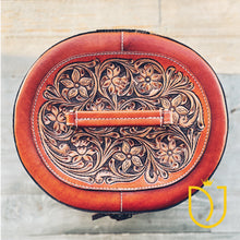 Load image into Gallery viewer, Sun Up Hand Tooled Leather Jewelry Case