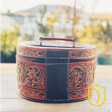 Load image into Gallery viewer, Sun Up Hand Tooled Leather Jewelry Case