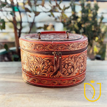 Load image into Gallery viewer, Sun Up Hand Tooled Leather Jewelry Case