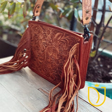 Load image into Gallery viewer, Castle Park Hand Tooled Leather Crossbody Purse