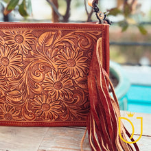 Load image into Gallery viewer, Castle Park Hand Tooled Leather Crossbody Purse