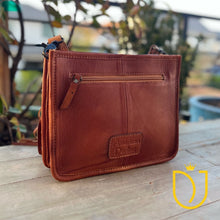 Load image into Gallery viewer, Castle Park Hand Tooled Leather Crossbody Purse