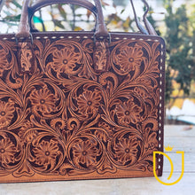 Load image into Gallery viewer, Deer Lodge Hand Tooled Leather Tote Bag