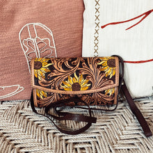 Load image into Gallery viewer, Laguna Park Hand Tooled Leather Crossbody Wallet