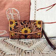 Load image into Gallery viewer, Laguna Park Hand Tooled Leather Crossbody Wallet
