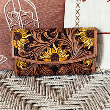 Load image into Gallery viewer, Laguna Park Hand Tooled Leather Crossbody Wallet