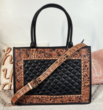 Load image into Gallery viewer, Acadia Hand Tooled Leather Tote Bag
