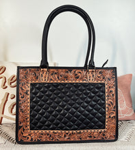 Load image into Gallery viewer, Acadia Hand Tooled Leather Tote Bag