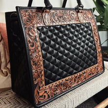 Load image into Gallery viewer, Acadia Hand Tooled Leather Tote Bag