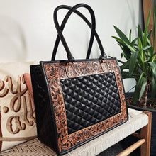 Load image into Gallery viewer, Acadia Hand Tooled Leather Tote Bag