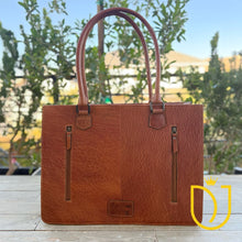 Load image into Gallery viewer, Field of Sunflowers Hand Tooled Leather Tote Bag