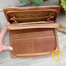 Load image into Gallery viewer, Perfect Sunflower Hand Tooled Leather Crossbody Wallet