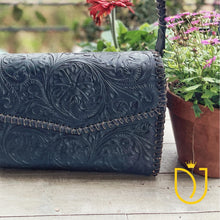 Load image into Gallery viewer, Desert Dancer Hand Tooled Leather Crossbody Purse