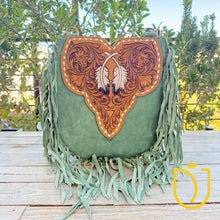 Load image into Gallery viewer, Whitehorse Green Western Leather Crossbody Purse