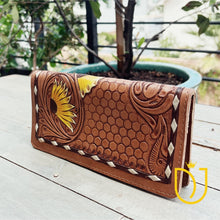 Load image into Gallery viewer, Sunflower Mesa Hand Tooled Leather Wallet