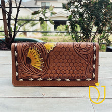 Load image into Gallery viewer, Sunflower Mesa Hand Tooled Leather Wallet