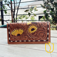 Load image into Gallery viewer, Sunflower Mesa Hand Tooled Leather Wallet