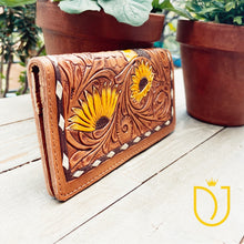 Load image into Gallery viewer, Sunflower Mesa Hand Tooled Leather Wallet