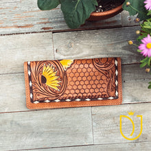 Load image into Gallery viewer, Sunflower Mesa Hand Tooled Leather Wallet