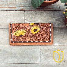 Load image into Gallery viewer, Sunflower Mesa Hand Tooled Leather Wallet