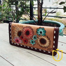 Load image into Gallery viewer, Flower Reserve Hand Tooled Leather Wallet