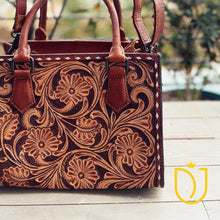 Load image into Gallery viewer, Judith Basin Hand Tooled Leather Tote Bag