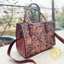 Load image into Gallery viewer, Judith Basin Hand Tooled Leather Tote Bag