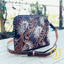 Load image into Gallery viewer, Maverick Hand Tooled Leather Crossbody Purse