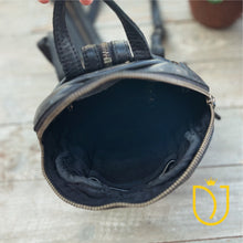 Load image into Gallery viewer, Milltown Black Mini Italian leather Backpack