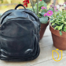 Load image into Gallery viewer, Milltown Black Mini Italian leather Backpack