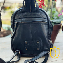 Load image into Gallery viewer, Milltown Black Mini Italian leather Backpack
