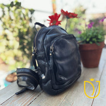 Load image into Gallery viewer, Milltown Black Mini Italian leather Backpack