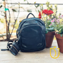 Load image into Gallery viewer, Milltown Black Mini Italian leather Backpack