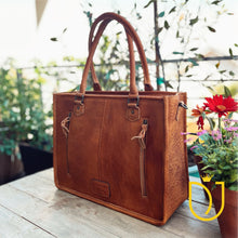 Load image into Gallery viewer, The Durant Hand Tooled Leather Shoulder Tote Bag