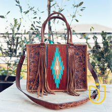 Load image into Gallery viewer, The Durant Hand Tooled Leather Shoulder Tote Bag
