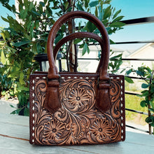 Load image into Gallery viewer, Melba Hand Tooled Leather Tote Bag