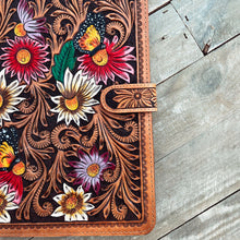Load image into Gallery viewer, Spring Blooms Leather Notebook Portfolio