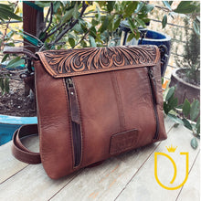 Load image into Gallery viewer, The 909 Hand Tooled Leather Crossbody Purse