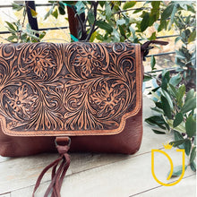 Load image into Gallery viewer, The 909 Hand Tooled Leather Crossbody Purse