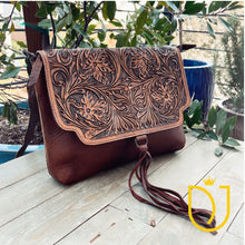Load image into Gallery viewer, The 909 Hand Tooled Leather Crossbody Purse