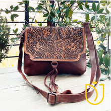 Load image into Gallery viewer, The 909 Hand Tooled Leather Crossbody Purse