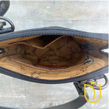 Load image into Gallery viewer, Midnight Mustang Hand Tooled Leather Crossbody Purse