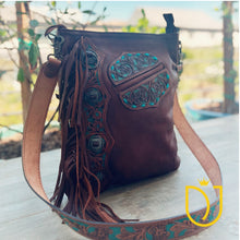 Load image into Gallery viewer, Wild Sage Hand Tooled Leather Crossbody Purse